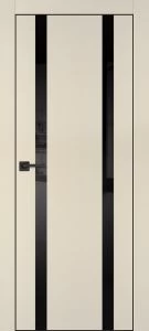 Межкомнатная дверь PX-9  черная кромка с 4-х ст. Бежевый матовый