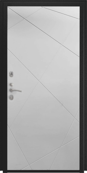Входная дверь Модель L - 49 ФЛ-291 (Line, 10мм, белый софт) внутренняя сторона