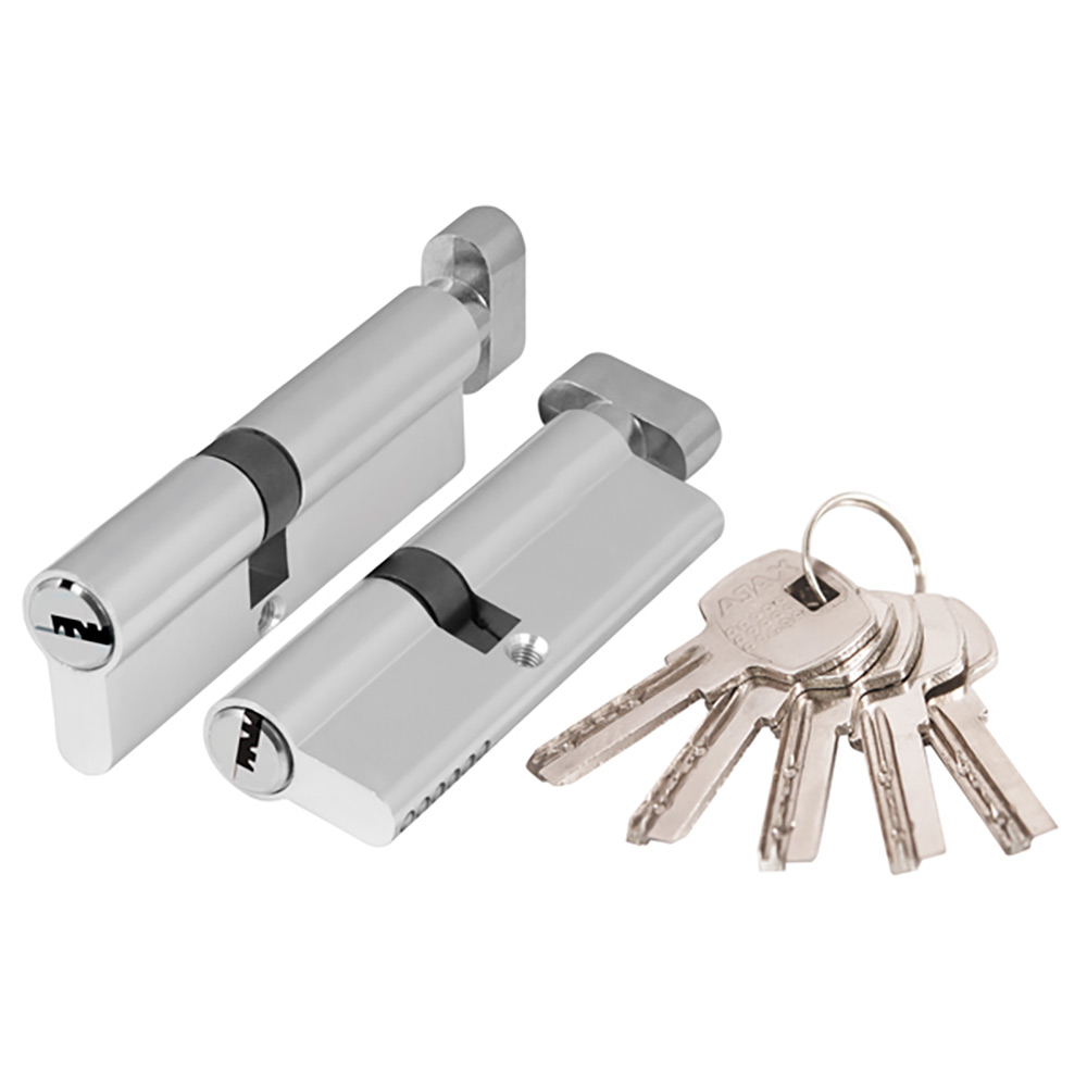 Фото Цилиндровый механизм (AX202/120) AX2002Knob120 (55+10+55) CP хром с вертушкой