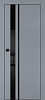 Межкомнатная дверь PX-16 черная кромка с 4-х ст. Серый матовый